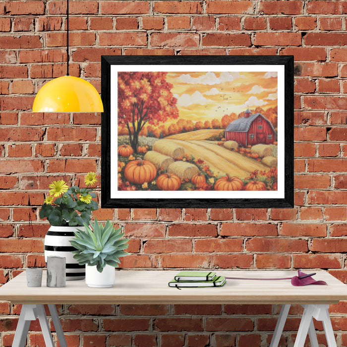 Rustic Farmhouse Surrounded By Vibrant Autumn Foliage