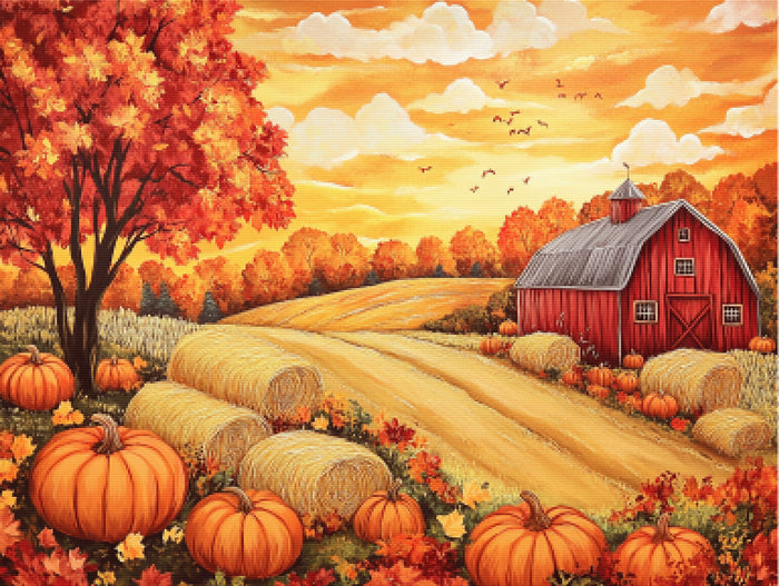 Rustic Farmhouse Surrounded By Vibrant Autumn Foliage