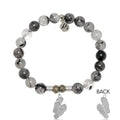 Rutilated Quartz Gemstone Bracelet with Flip Flop Sterling Silver Charm