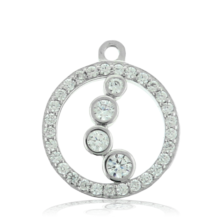 Rutilated Quartz Gemstone Bracelet with One Step at A Time Sterling Silver Charm