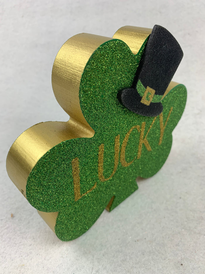 Saint Patrick’s Day Glittered Block Sitters