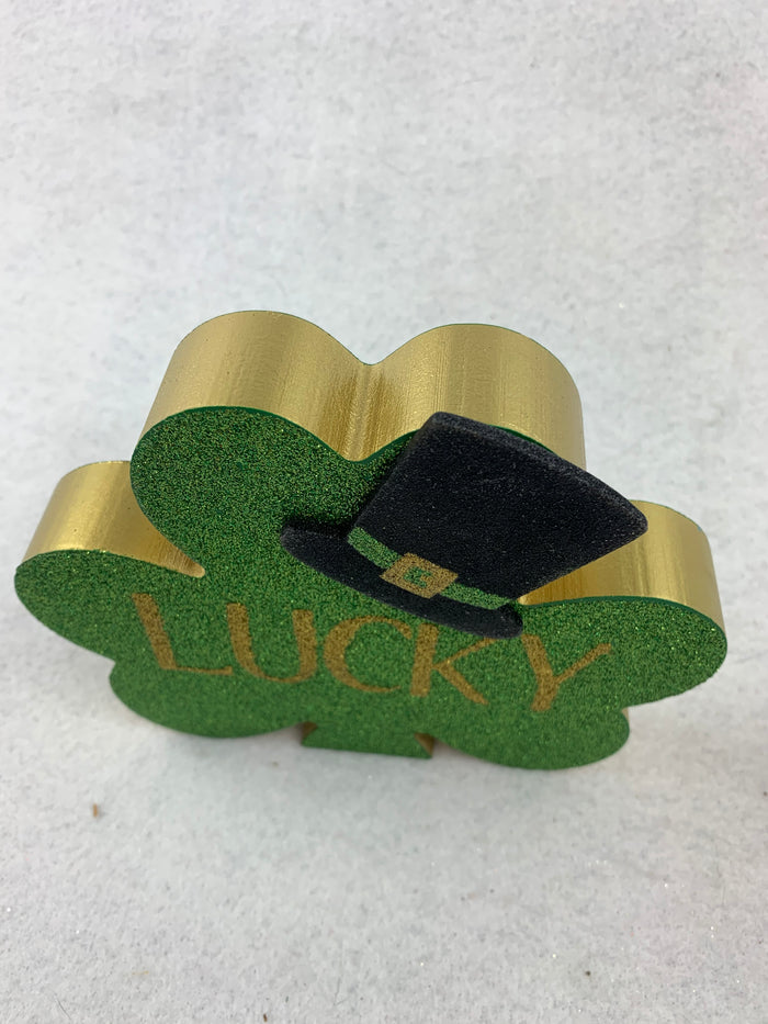 Saint Patrick’s Day Glittered Block Sitters
