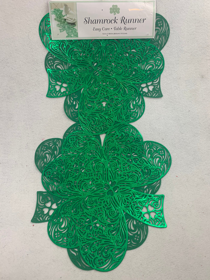 Saint Patrick’s Day Shamrocks Vinyl Table Runner