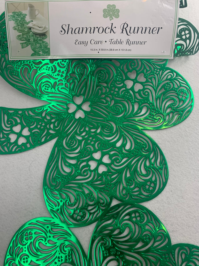 Saint Patrick’s Day Shamrocks Vinyl Table Runner