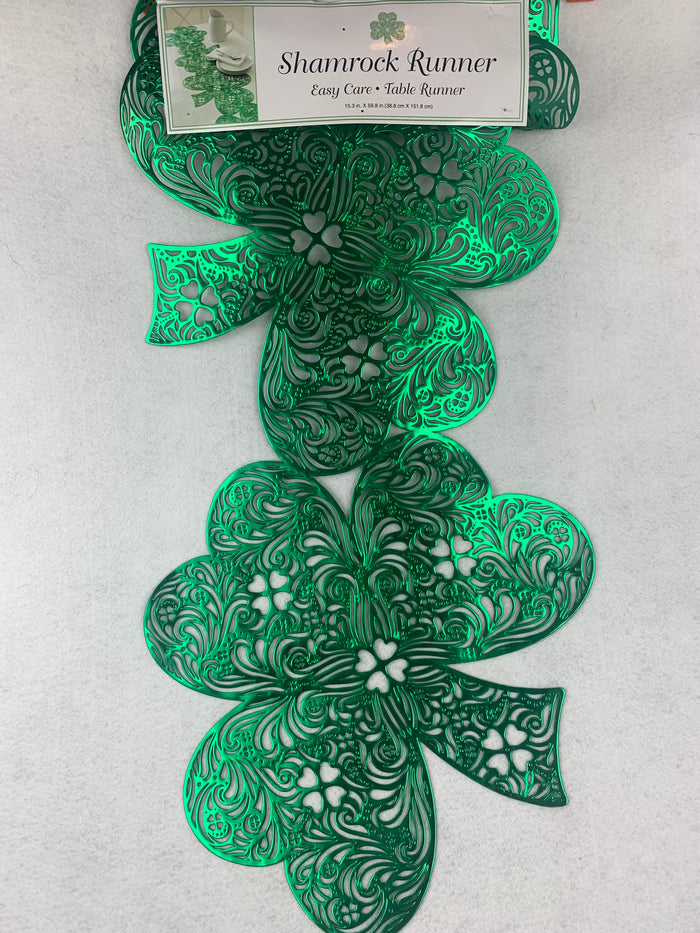 Saint Patrick’s Day Shamrocks Vinyl Table Runner