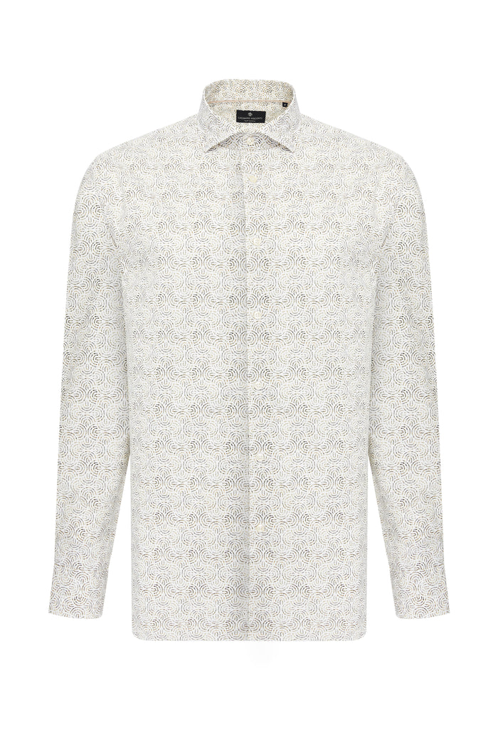 Sand Geo Swirl Print Shirt