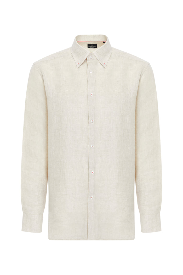 Sand Linen Long Sleeve Shirt