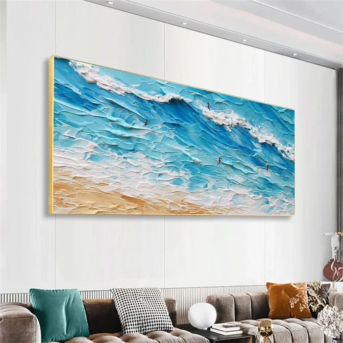 Seascape and Snowy Peak Painting #SP013