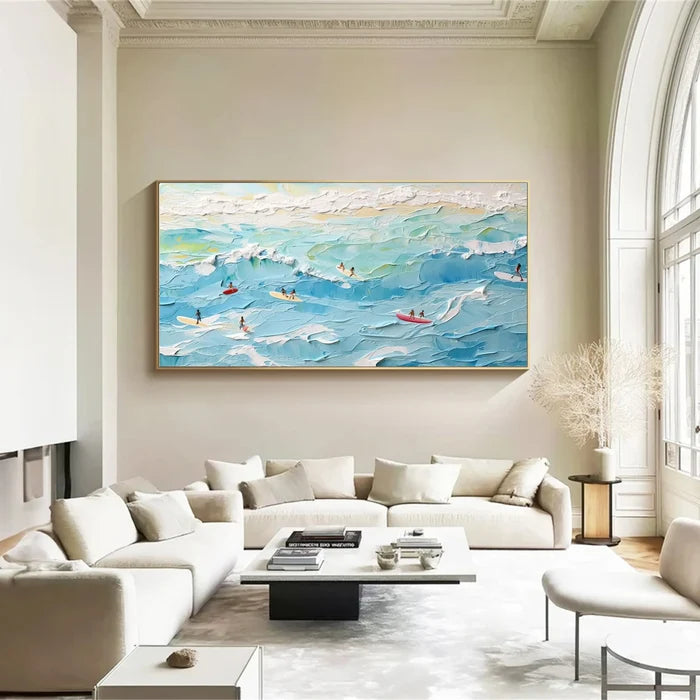 Seascape and Snowy Peak Painting #SP014