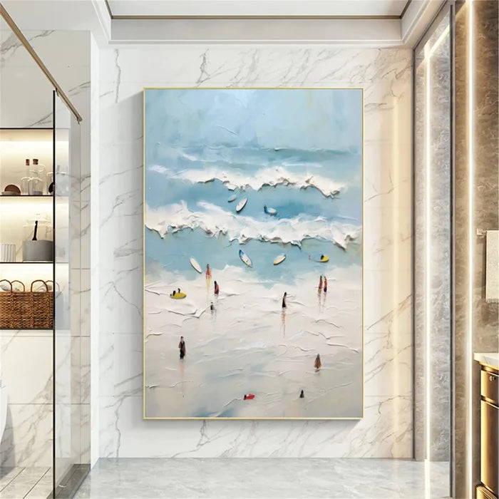 Seascape and Snowy Peak Painting #SP019
