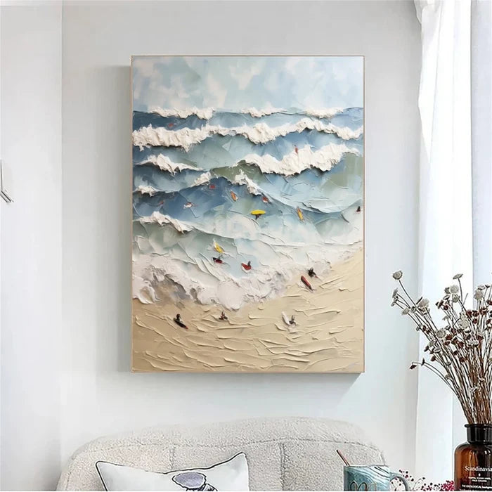 Seascape and Snowy Peak Painting #SP028