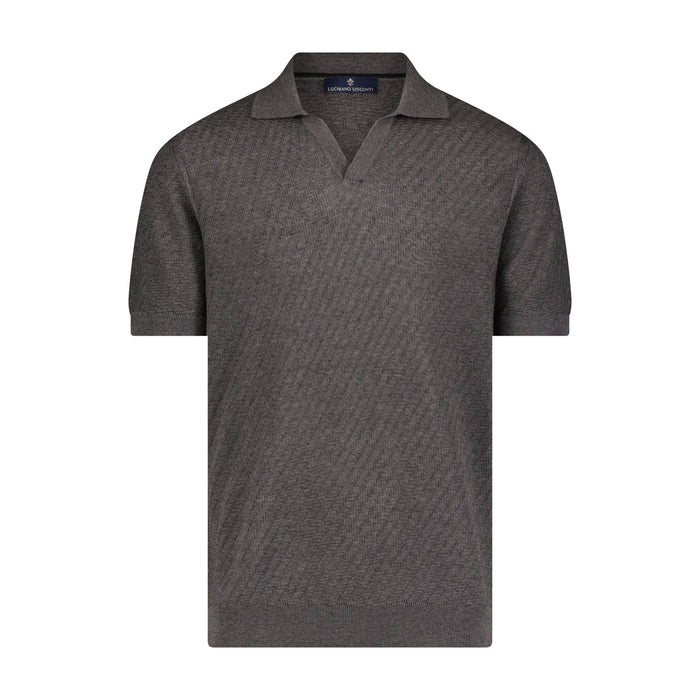 Shade of Grey Herringbone Polo