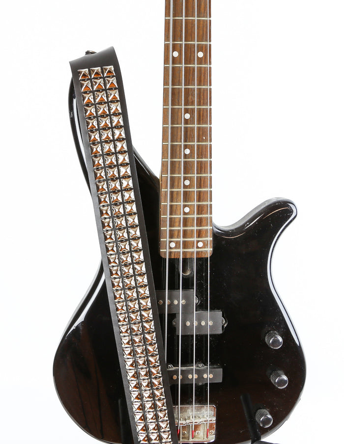 Silver Studded Leather Guitar Strap