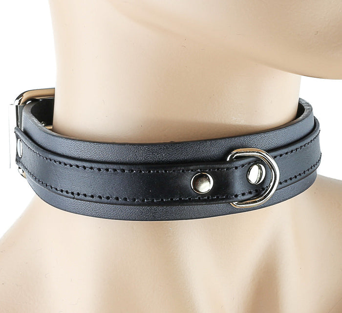 Simple Black Bondage Choker with Clasp