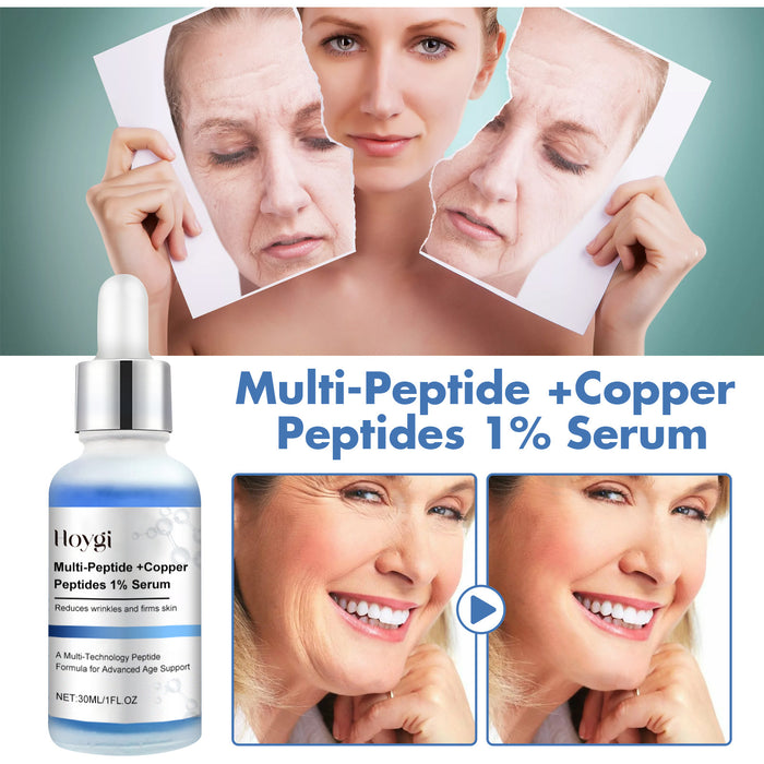 Sérum facial raffermissant anti-âge pour l'élasticité de la peau, flacon avec pipette, visible sur l'image.