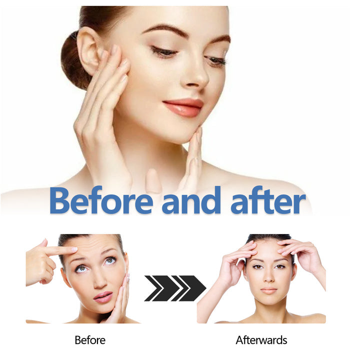 Sérum facial anti-âge raffermissant pour l'élasticité de la peau, flacon avec pipette, texture légère et hydratante.