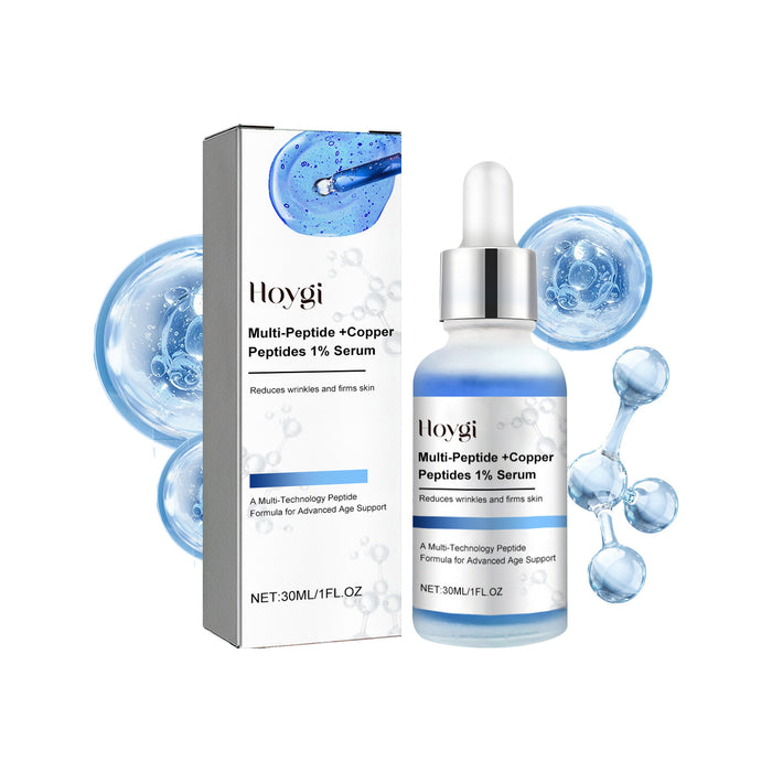 Sérum facial raffermissant anti-âge pour l'élasticité de la peau, flacon avec pipette, visible sur l'image.