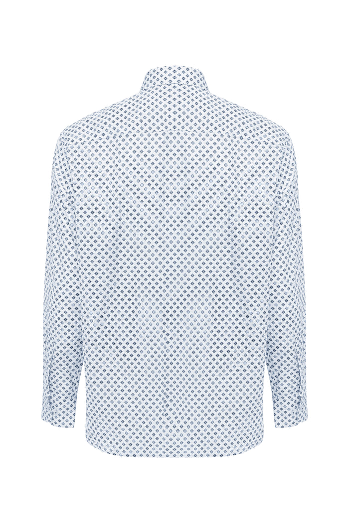 Sky Floral Geo Diamond Print Shirt