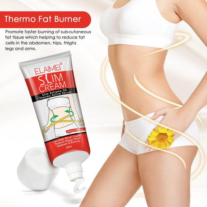 Crème amincissante pour le corps, texture légère, flacon élégant, idéale pour tonifier la peau et réduire la cellulite.