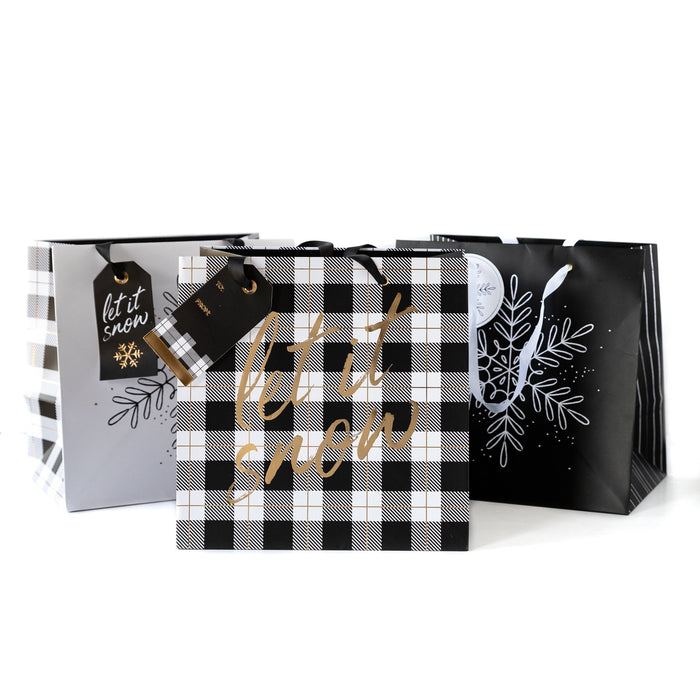 Snowflakes Large Gift Bags - Set of 3