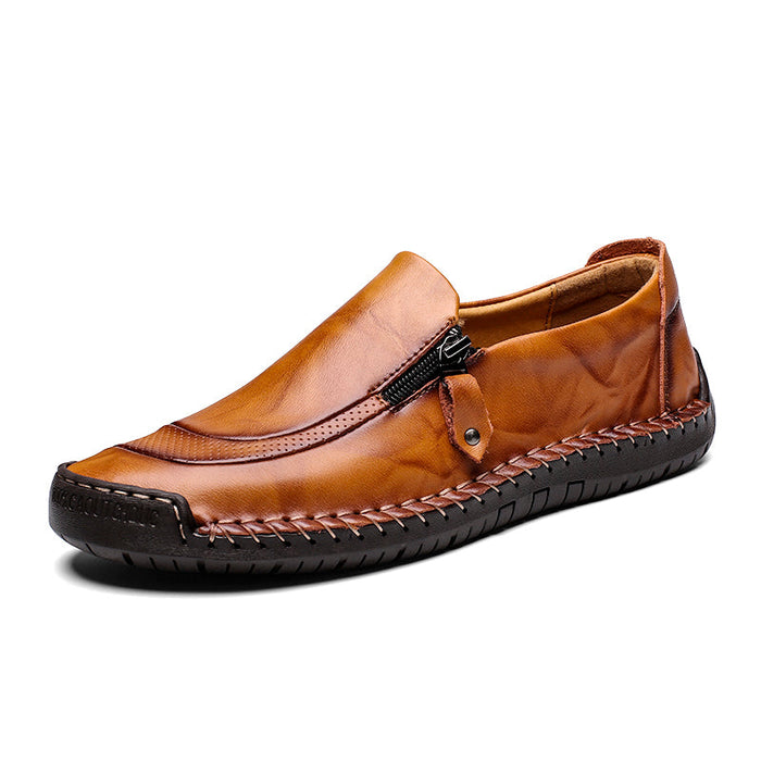 Soft Hand Stitching Side Zipper Oxfords
