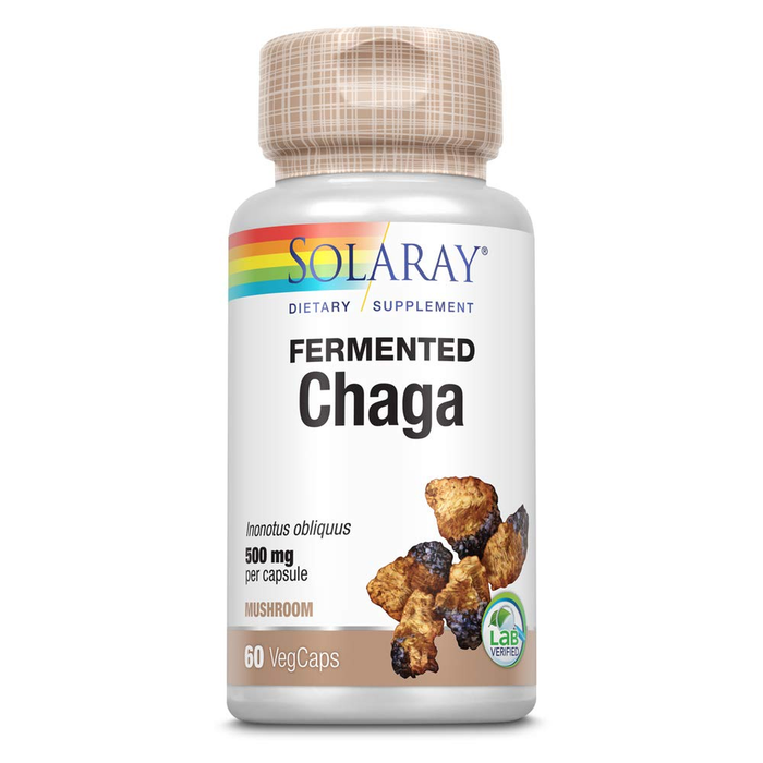 SOLARAY Fermented Chaga Mushroom 500 mg 30 Servings 60 VegCaps
