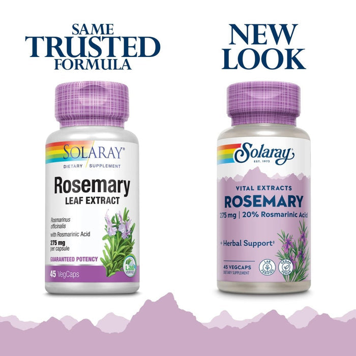 SOLARAY Guaranteed Potency Rosemary Leaf Extract, Veg Cap (Btl - Plastic) 275mg | 45ct - The Oasis of Health