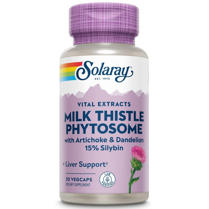 SOLARAY Milk Thistle Phytosome Supplement, 200mg, 30 Count - The Oasis of Health