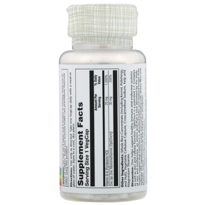 Solaray OptiZinc 30mg 60 VegCaps - The Oasis of Health