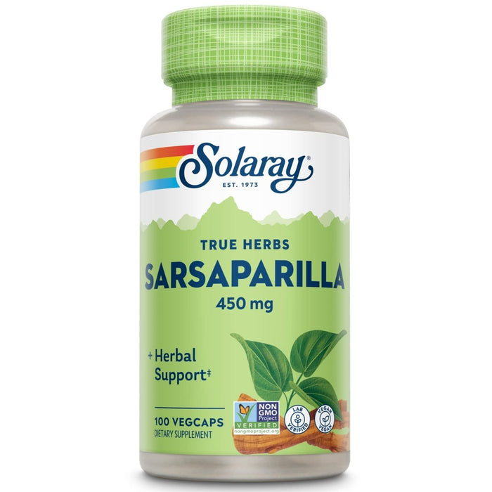 SOLARAY Sarsaparilla Root, Veg Cap (Btl - Plastic) 450mg 100ct - The Oasis of Health