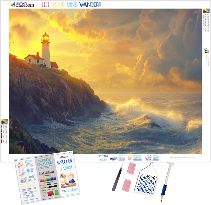 Solitary Lighthouse Perched Atop Rugged Cliffs