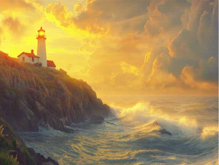 Solitary Lighthouse Perched Atop Rugged Cliffs