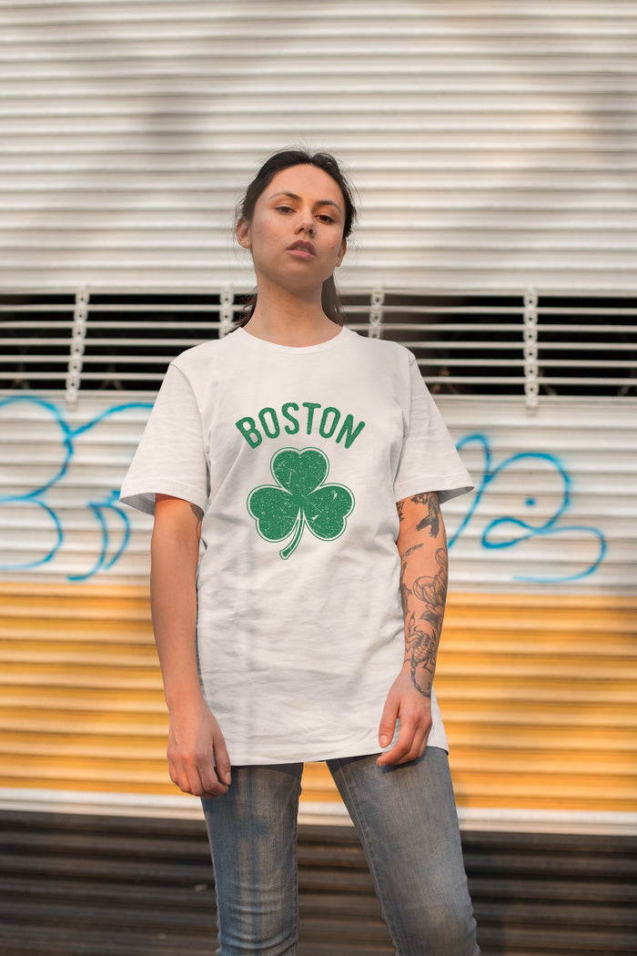 Irish Boston Shamrock Design Custom T-Shirt