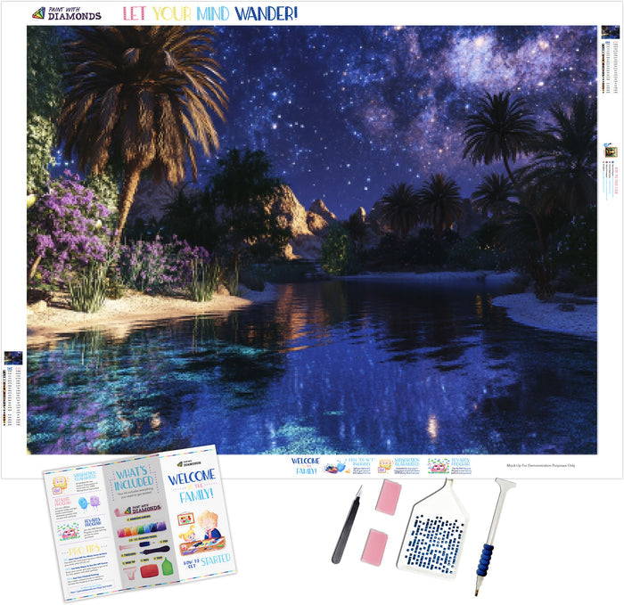 Starlight Over the Desert Oasis