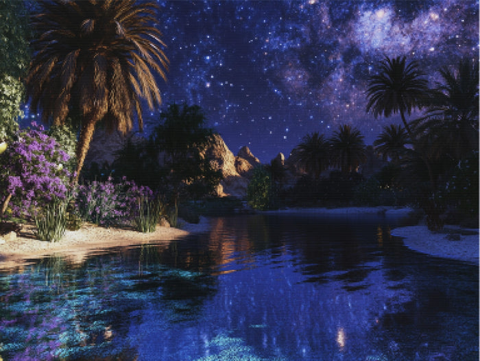 Starlight Over the Desert Oasis