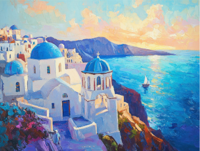 Sunrise Over Santorini’s Cliffs