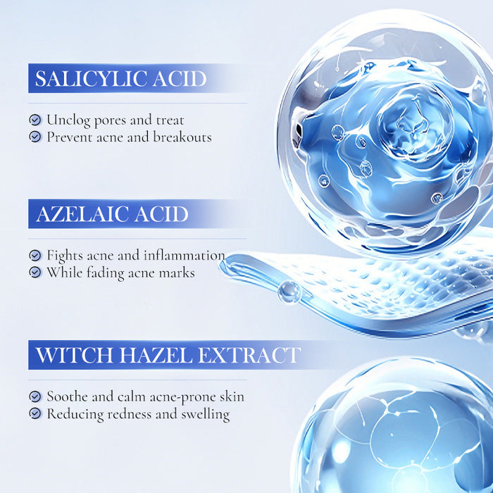 Flacon de 10ml de traitement anti-acné SY1WM0009-HUNMUI pour peau claire, visage avec peau sans boutons et pores resserrés.