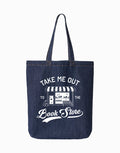 Take Me Out to the Bookstore Denim Tote