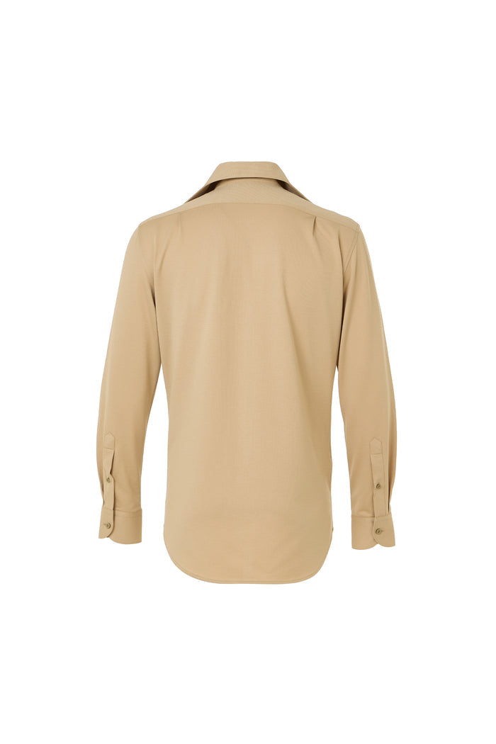 Tan One-Piece Collar Performance Stretch Shirt