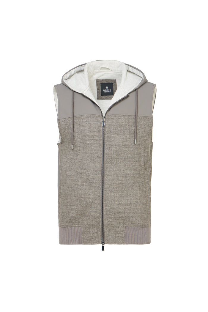 Taupe Full Zip Baseball Jacket