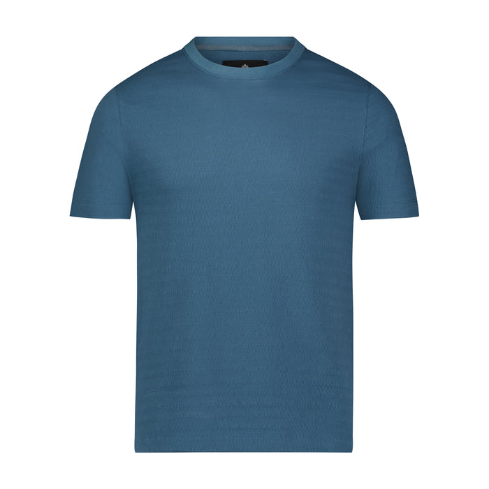 Teal Stretch Rib Seer Sucker Tee