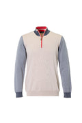 The Artisan Triple-Contrast Beige Quarter-Zip
