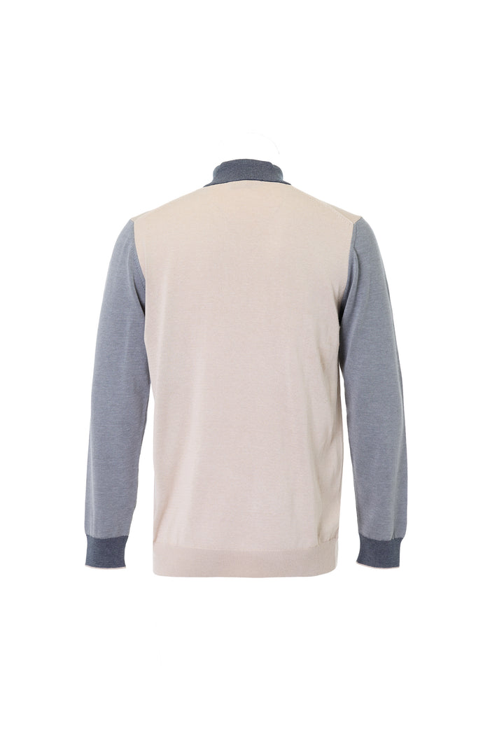 The Artisan Triple-Contrast Beige Quarter-Zip