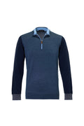The Artisan Triple-Contrast Melange Indigo Quarter-Zip
