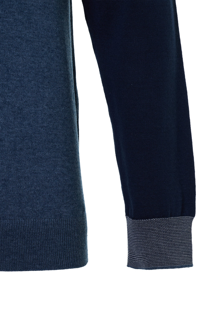 The Artisan Triple-Contrast Melange Indigo Quarter-Zip