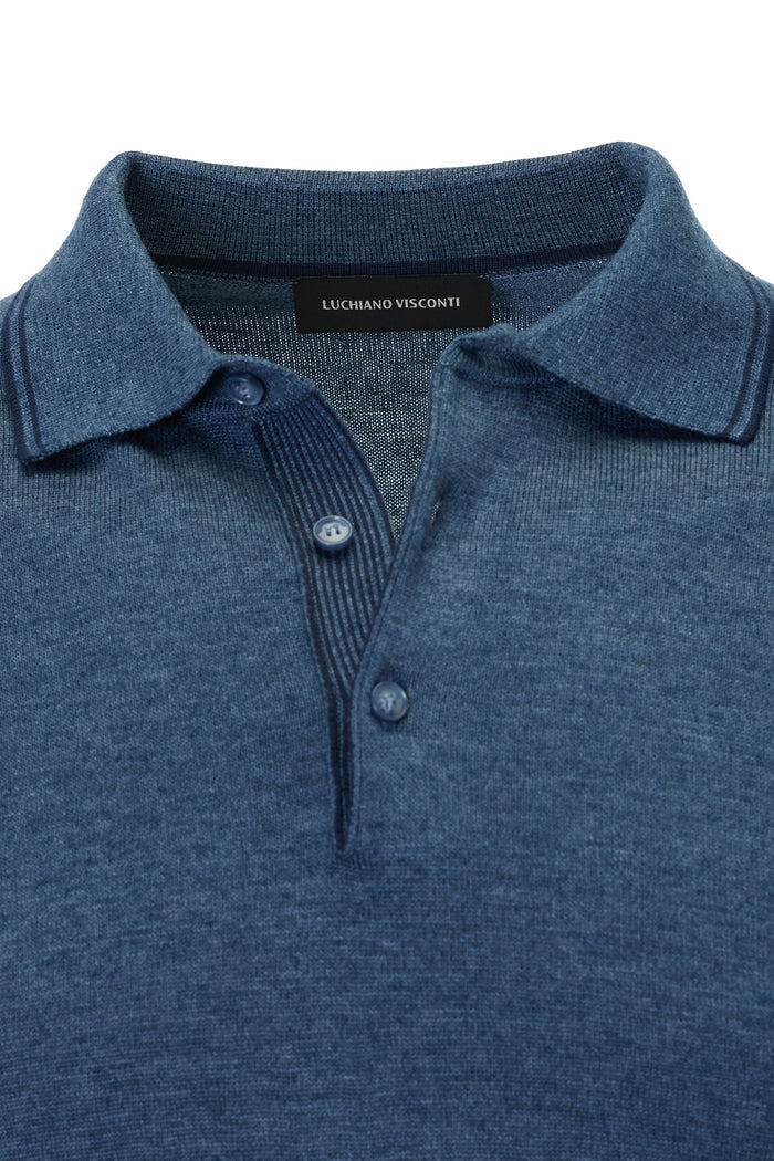 The Dual-Tone Sartorial Melange Indigo Polo
