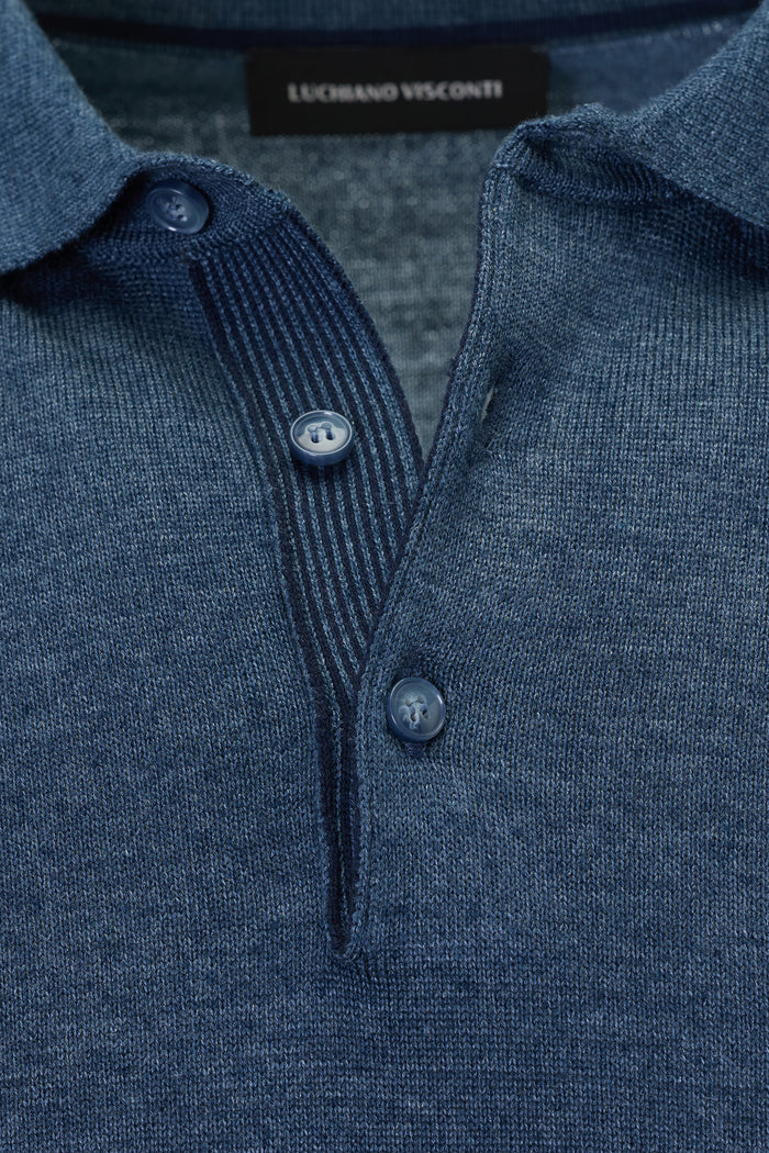 The Dual-Tone Sartorial Melange Indigo Polo