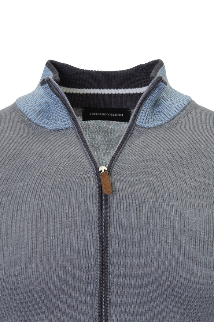 The Four-Tone Meridian Melange Light Grey Cardigan