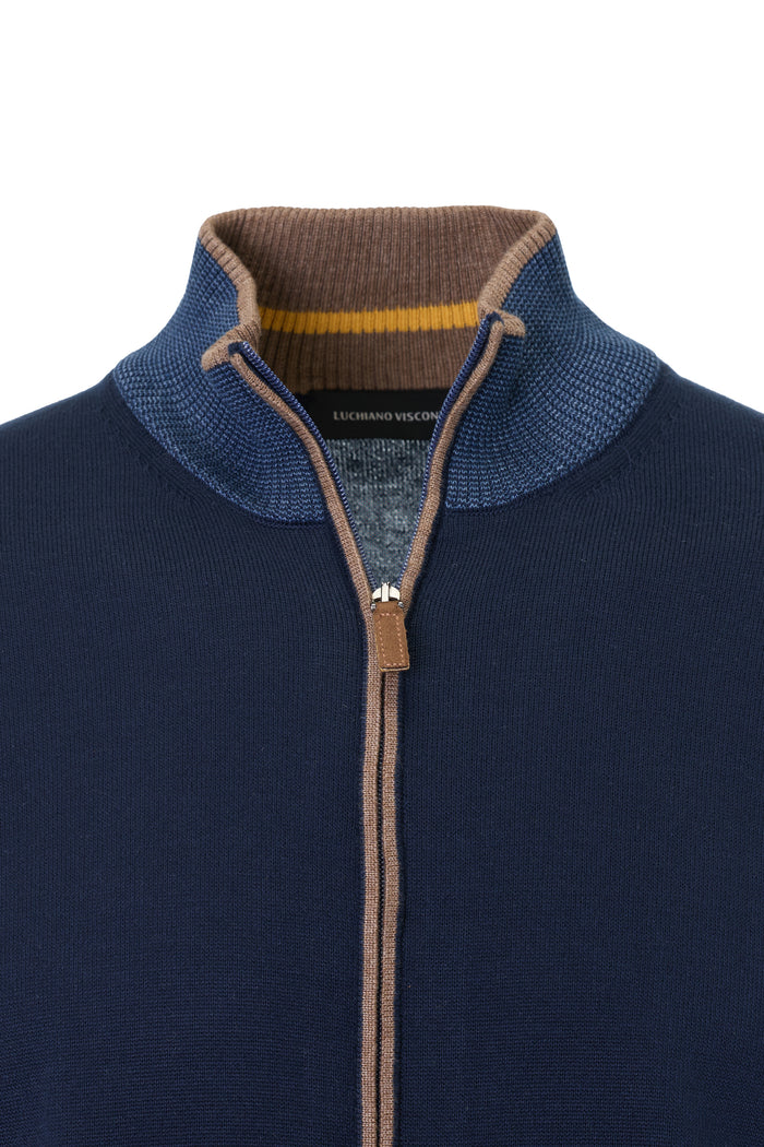 The Four-Tone Meridian Navy Cardigan