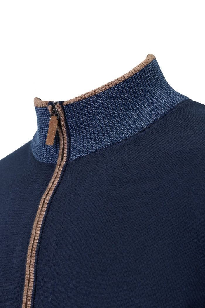 The Four-Tone Meridian Navy Cardigan